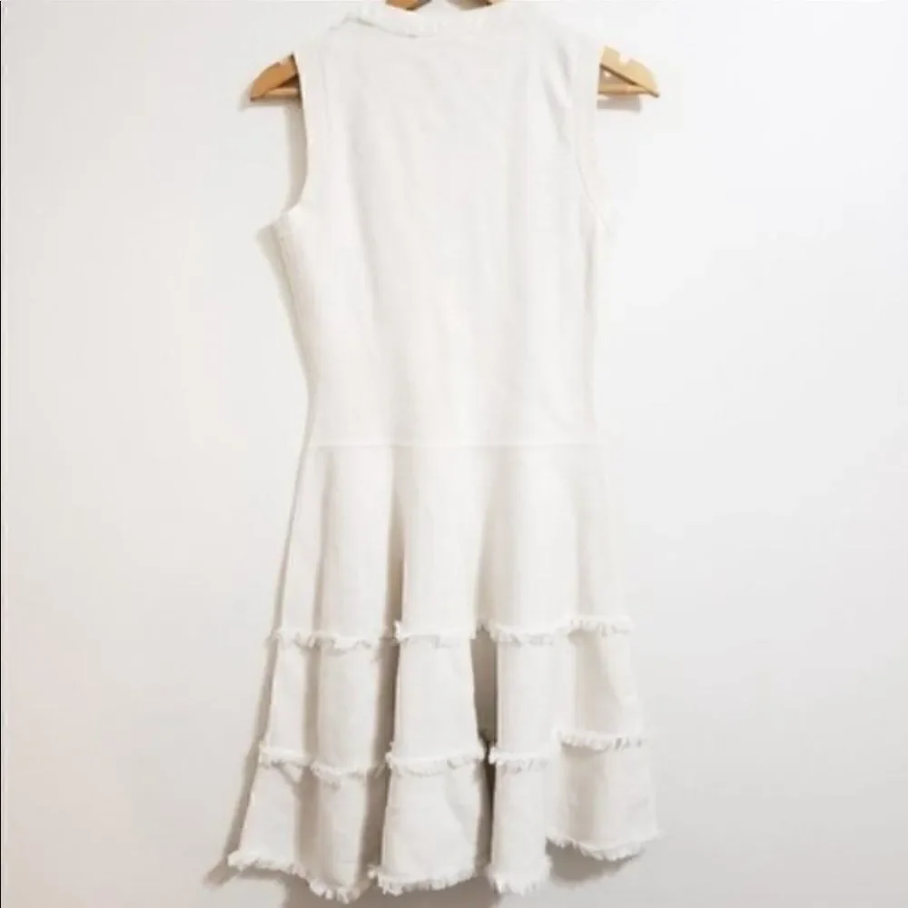Kate Spade New York Bone White Fringe Trim Dress